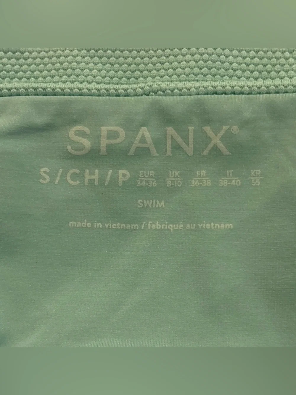 Spanx Pique Hi-Rise Shaping Cheeky Swim Bottoms Trop Turquoise 50392R Sz Small